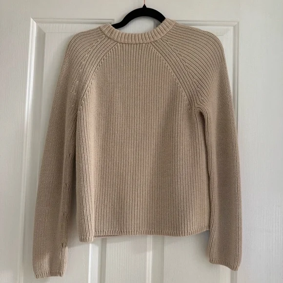 Jenni Kayne Fisherman Cotton Sweater Oatmeal XS Minimalist - Picture 3 of 5